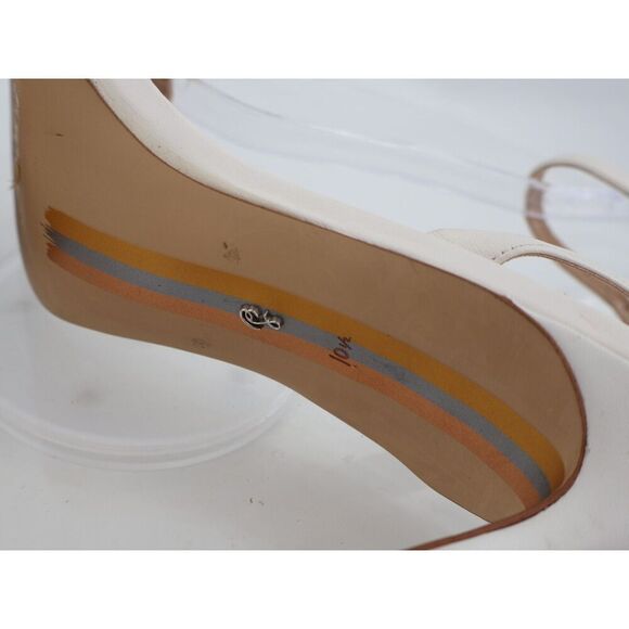 Sam Edelman Orchid Sandals Size 10.5 White Leather Stiletto Ankle Strap Bridal - Picture 10 of 13